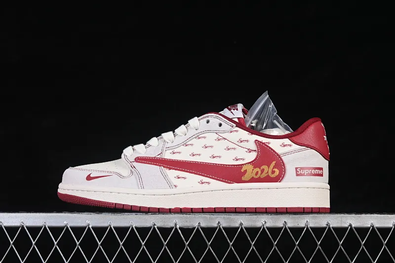 All categories Air Jordan Jordan series basketball shoes Air Jordan 1 Low high-end customized low-top sneakers Air Jordan 1 Low AJ1 Joe 1 Year of the Horse limited edition high-end customized low-top retro basketball shoes JP2026-116